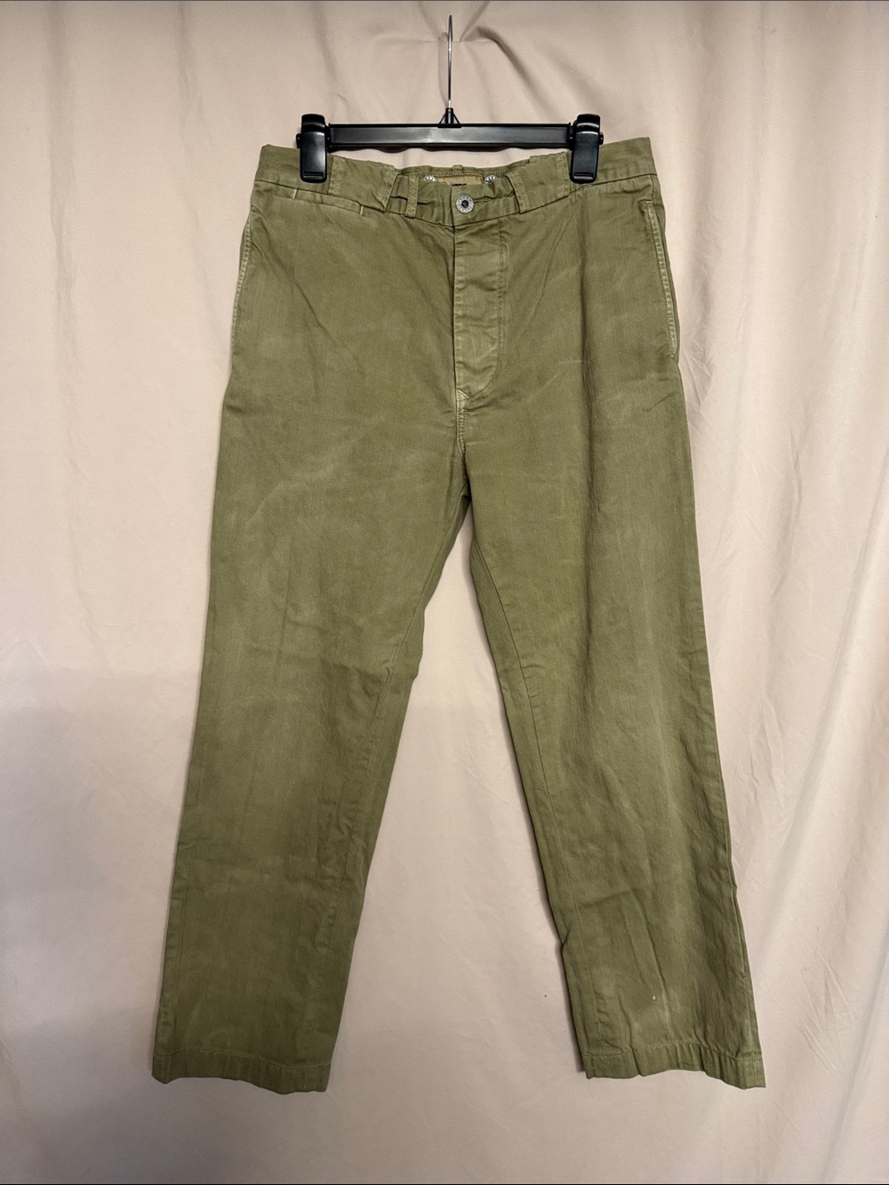 Nigel Cabourn LYBRO Jeans, Size 30, Color Olive Green
